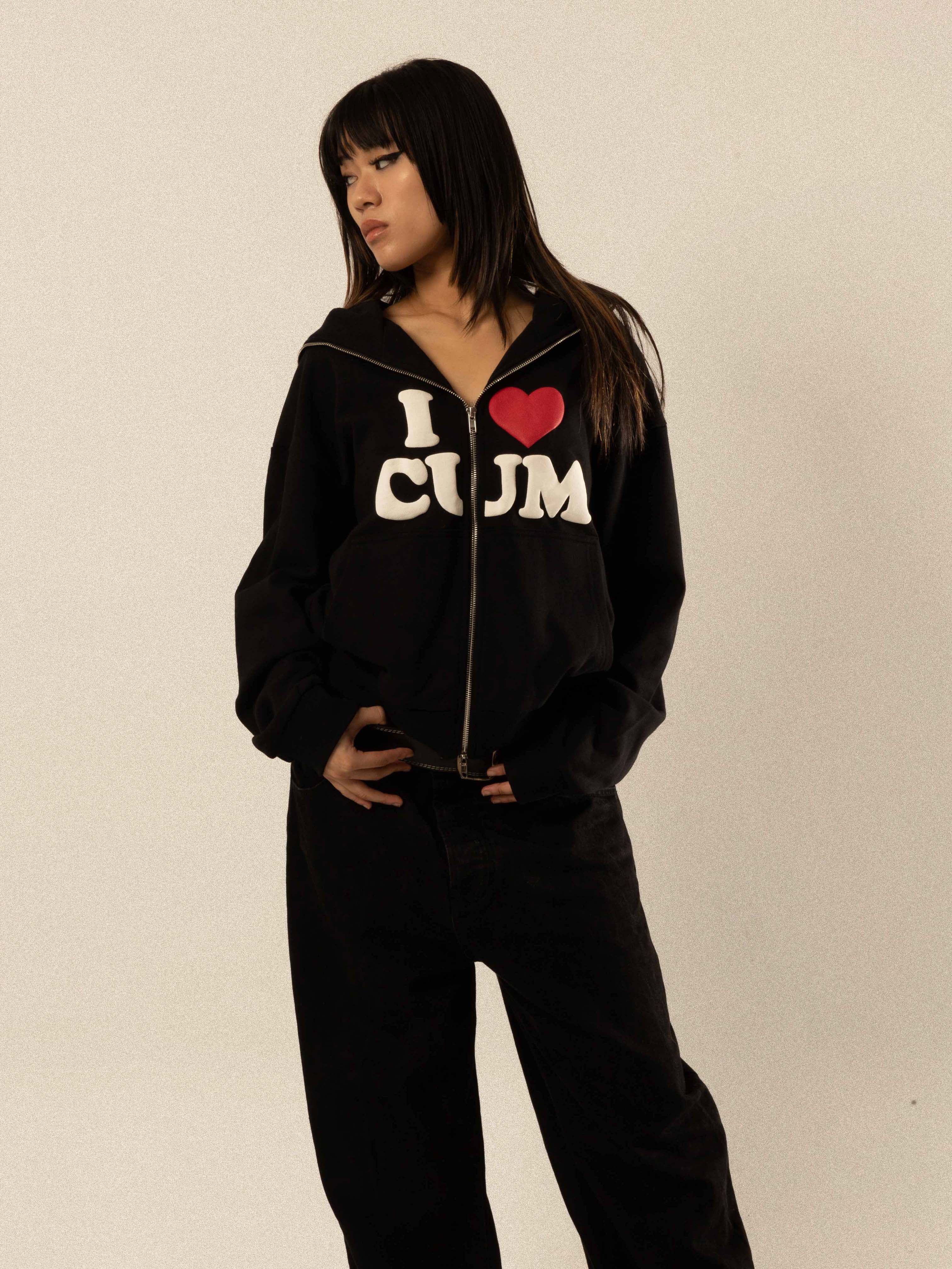 I Love Cum Zip Hoodie