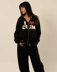 I Love Cum Zip Hoodie